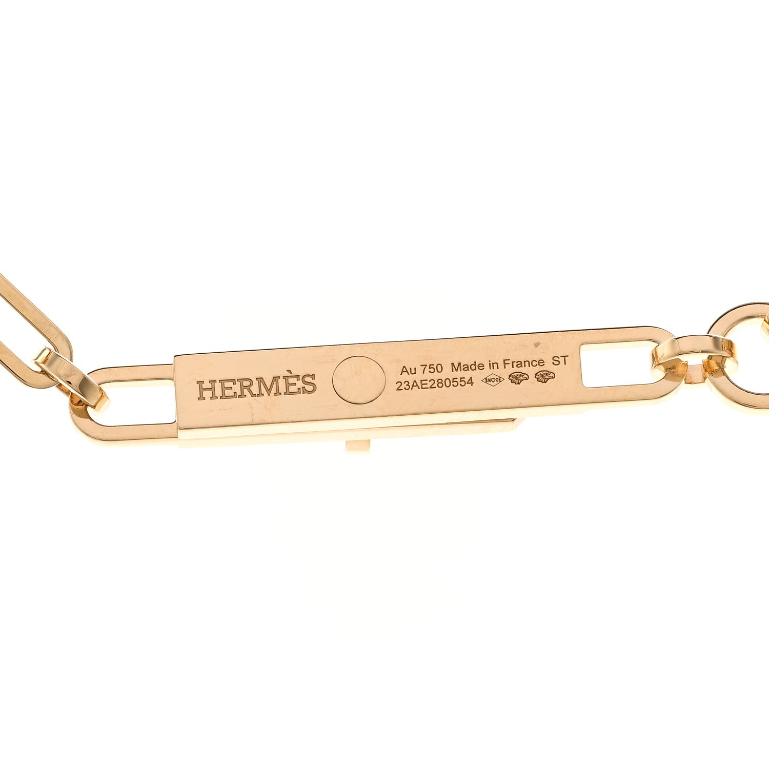 Hermes 18K Yellow Gold Diamond Pave PM Kelly Chaine Lariat Necklace ST 4 of 5