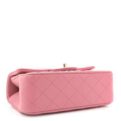 Chanel Lambskin Quilted Mini Top Handle Rectangular Flap Pink 4 of 11