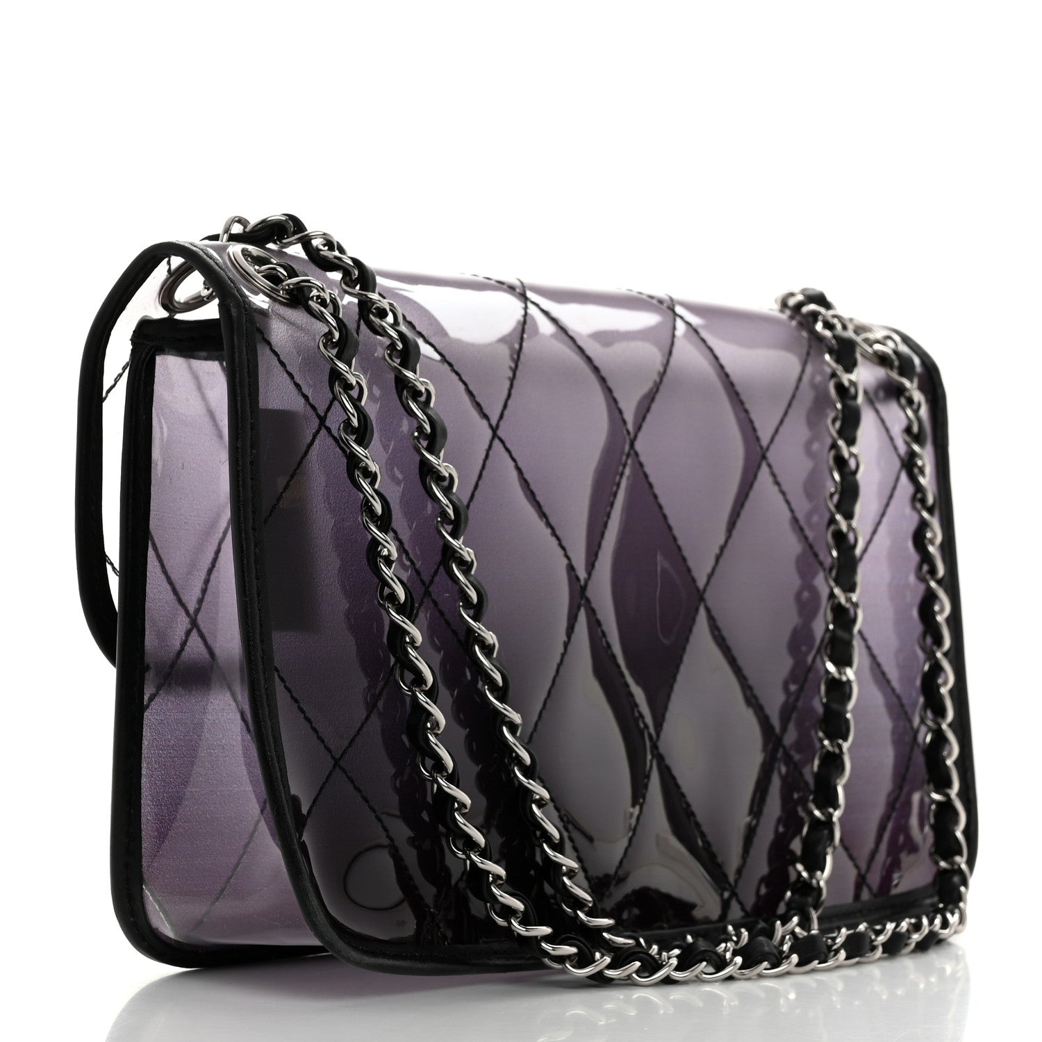 Chanel Vinyl Quilted Degrade Jumbo Single Flap Black 2 of 12