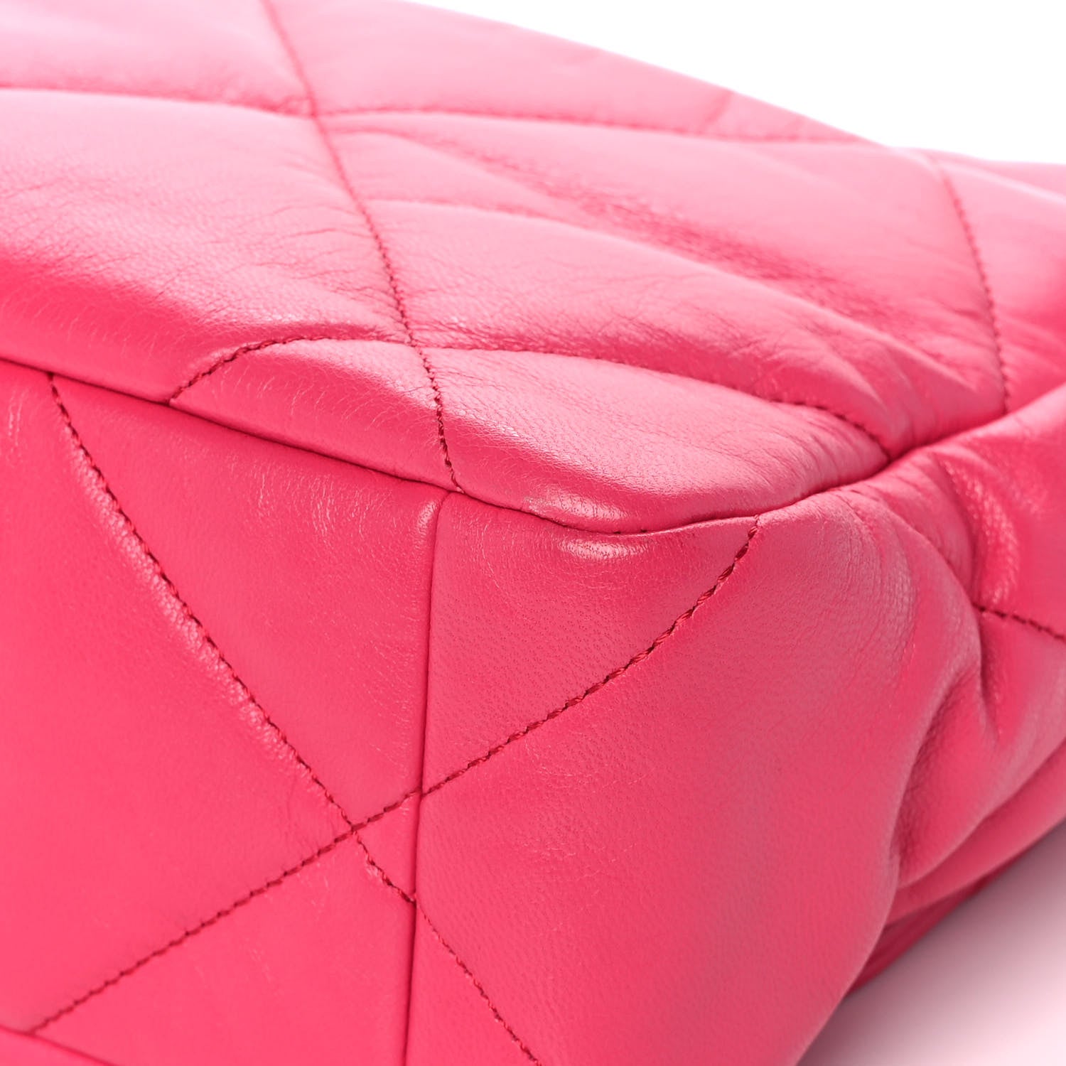 Chanel Goatskin Quilted Large Chanel 19 Flap Dark Pink 11 of 14