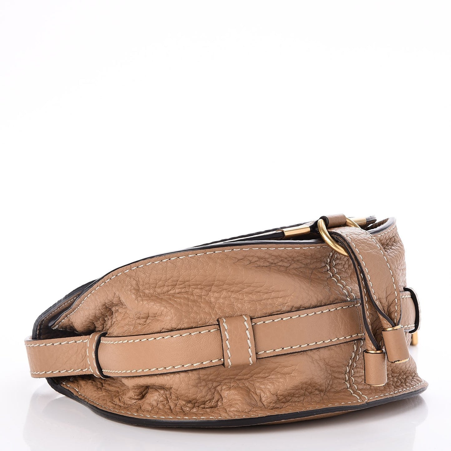 Calfskin Mini Marcie Round Crossbody Bag Nut