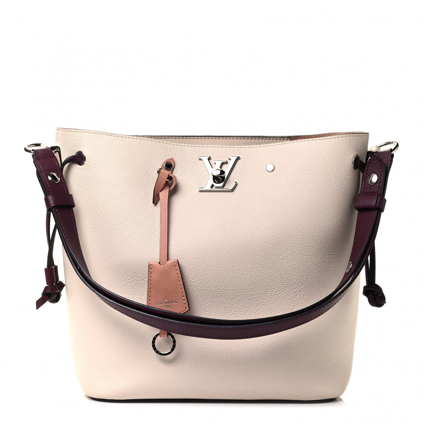 Calfskin Lockme Bucket Soie Quartz Calla