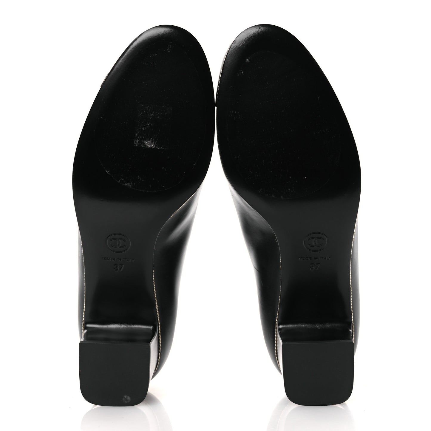 Lambskin Patent Cap Toe CC Pumps 37 Black