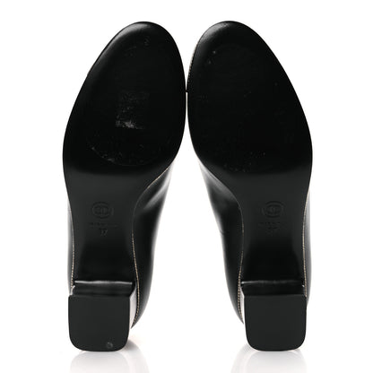 Chanel Lambskin Patent Cap Toe CC Pumps 37 Black 7 of 13