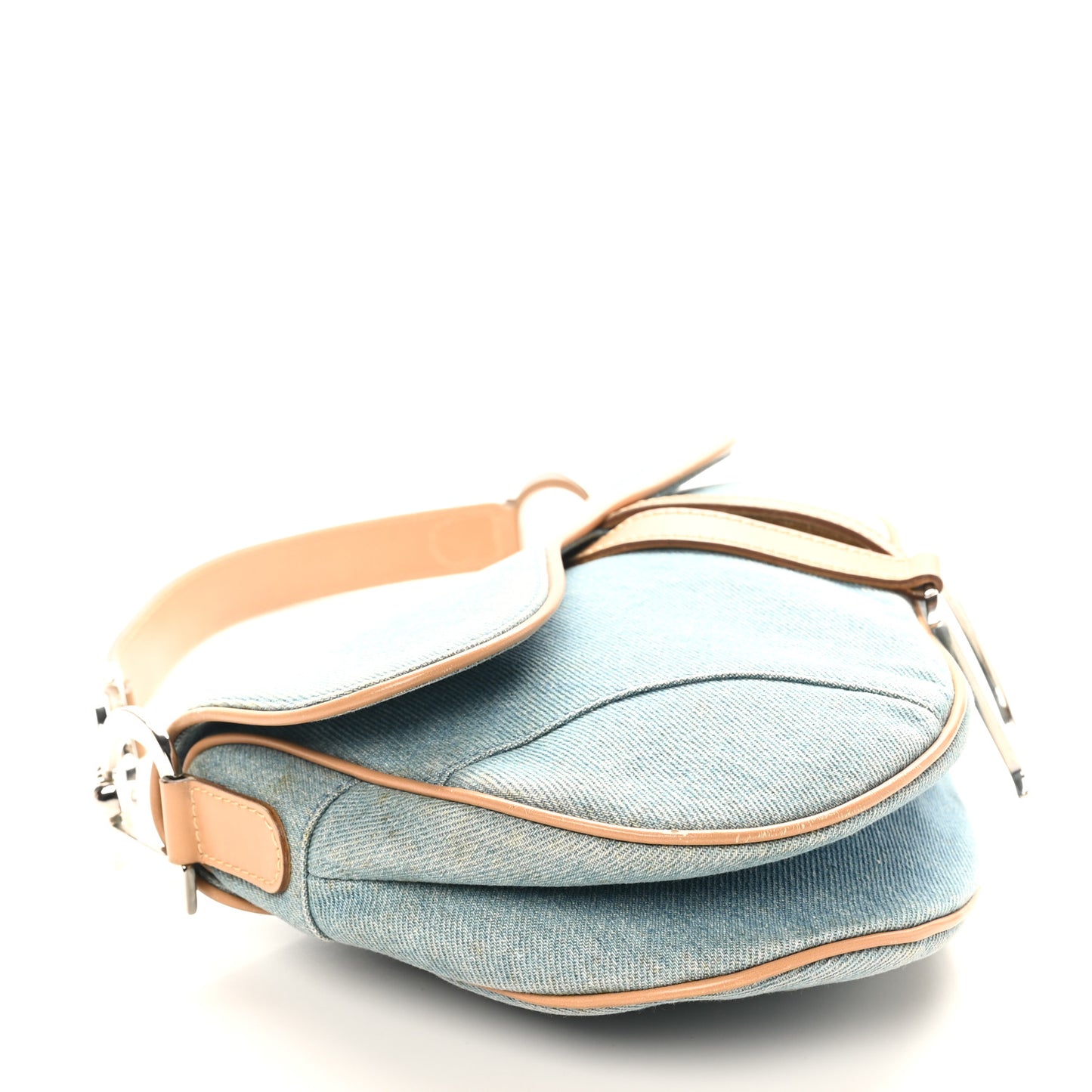Denim Calfskin Saddle Bag Light Blue