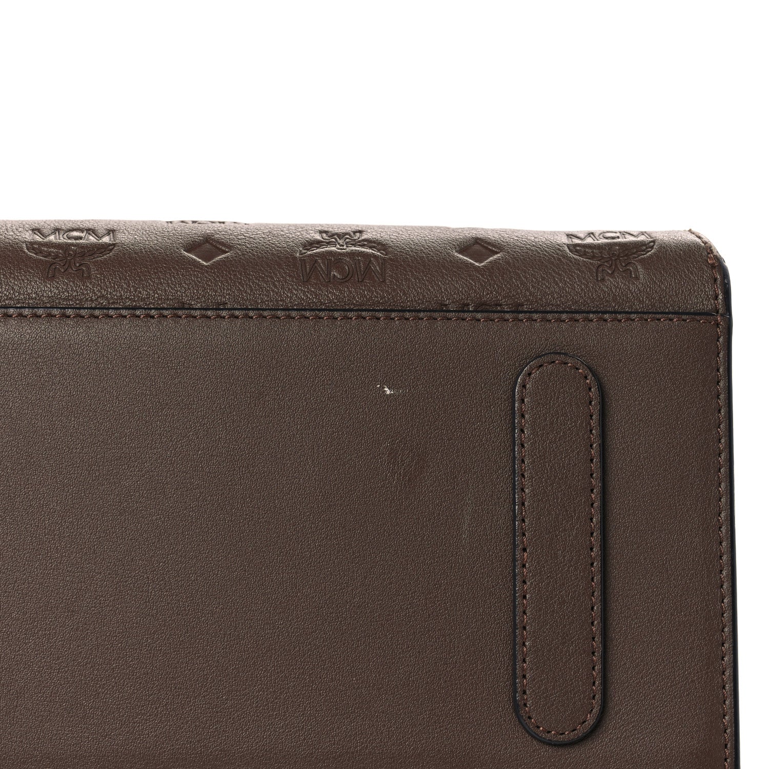 MCM Calfskin Ottomar Monogram Medium Essential Tote Chestnut 10 of 12