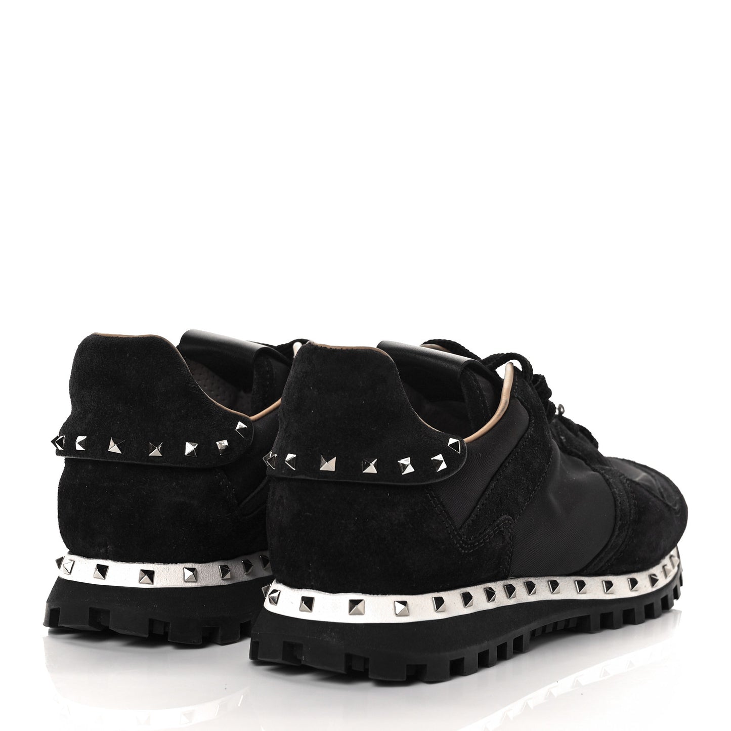 Suede Nylon Camouflage Womens Soul Rockstud Sneakers 38 Black