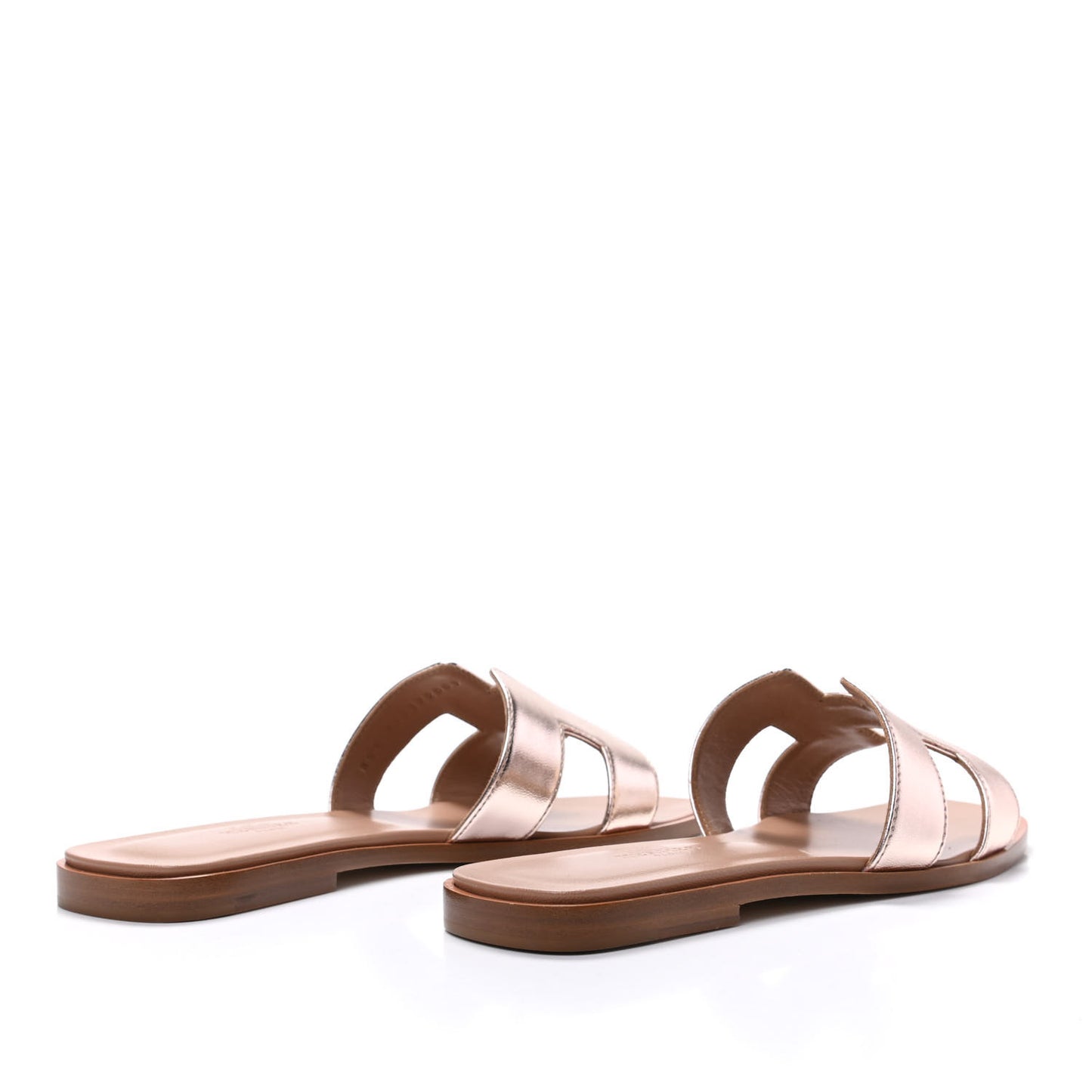 Metallic Nappa Oran Sandals 37 Rose Dore