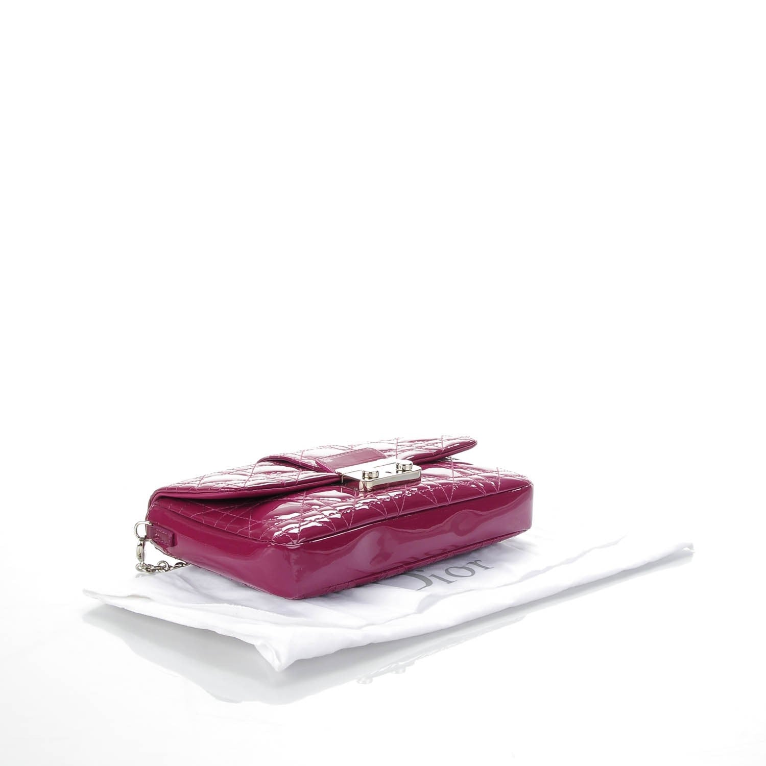 Christian Dior Patent Cannage New Lock Pouch Hortensia 4 of 7