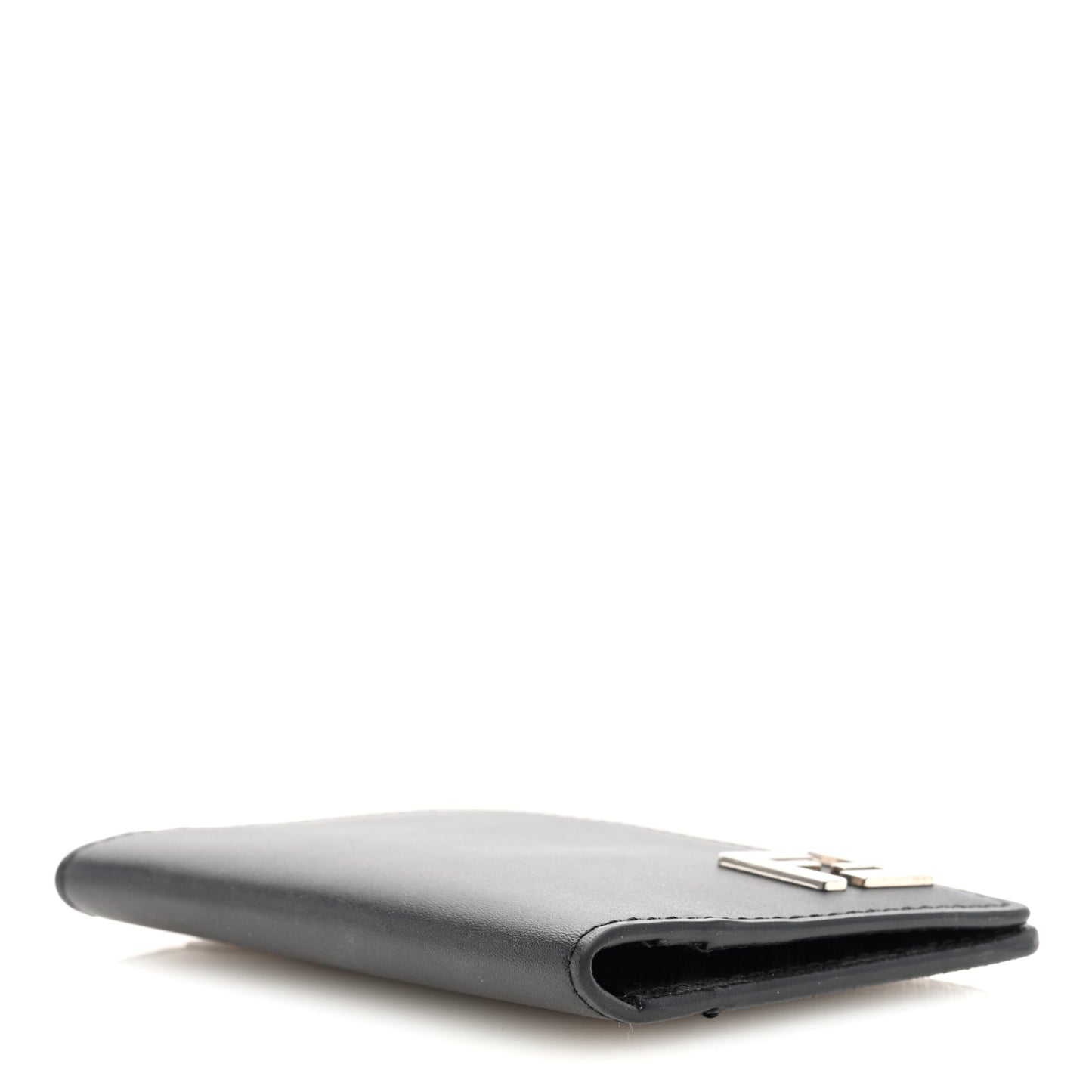 Glazed Fabric Vitello FF 1974 Bi-Fold Wallet Black Gray