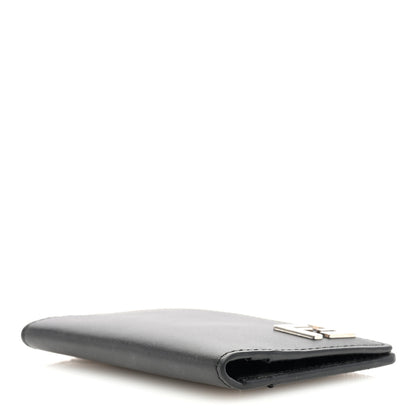 Fendi Glazed Fabric Vitello FF 1974 Bi-Fold Wallet Black Gray 4 of 6