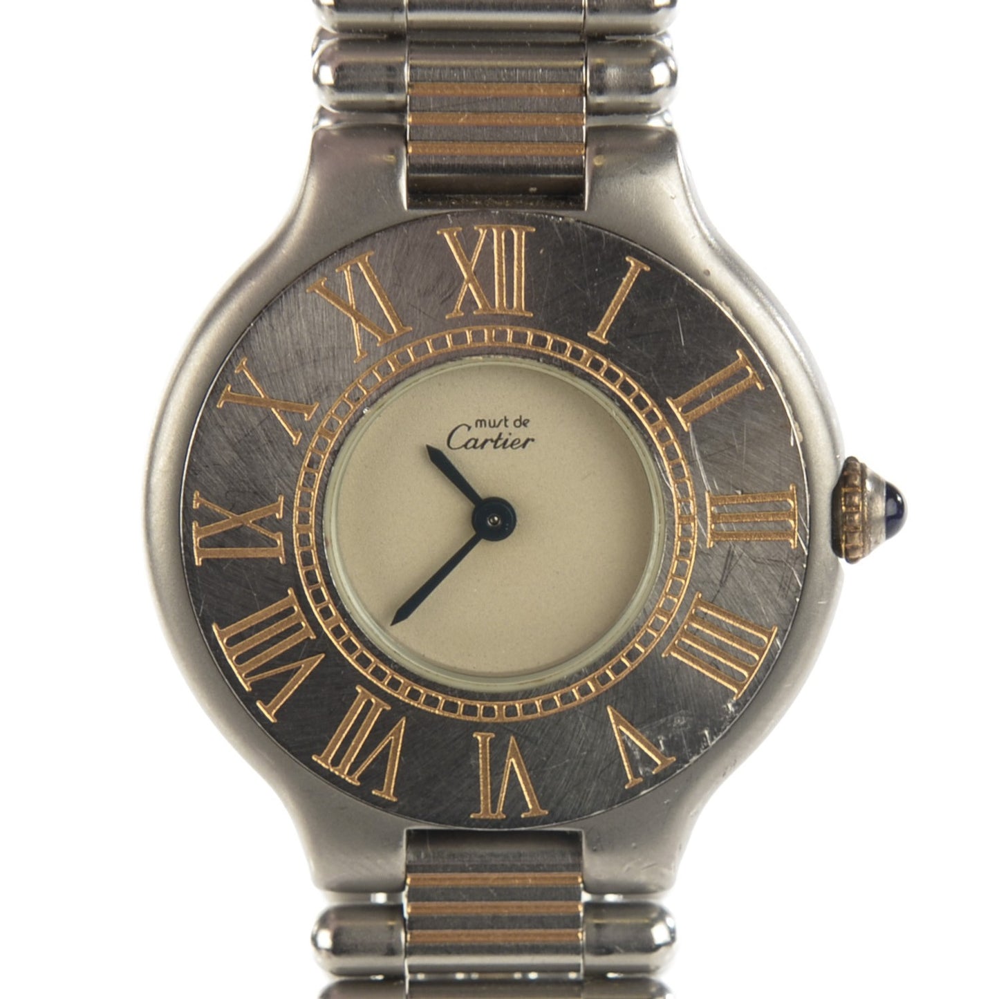 Stainless Steel 18K Yellow Gold 28mm Must De 21 Quartz Watch