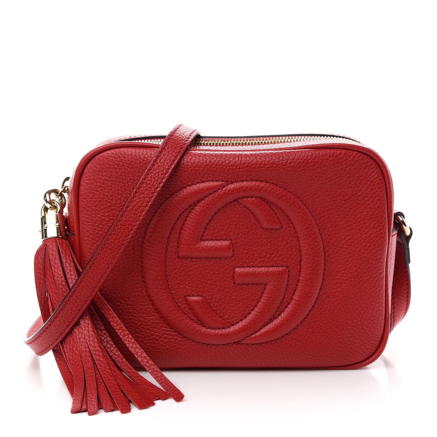 Pebbled Calfskin Small Soho Disco Bag Tabasco Red