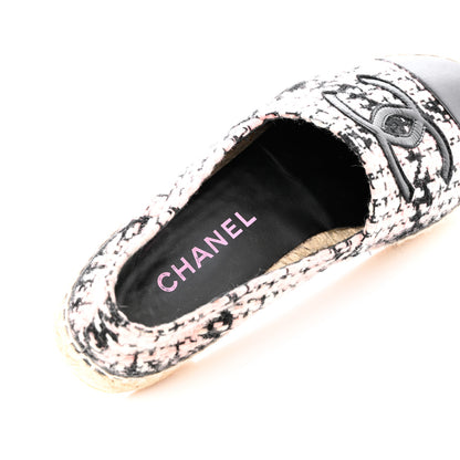 Chanel Tweed Lambskin CC Espadrilles 36 Pink Black 10 of 10