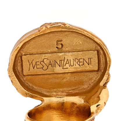 Saint Laurent Glass Cabochon Arty Ovale Ring 52/6 Gold Blue 4 of 4