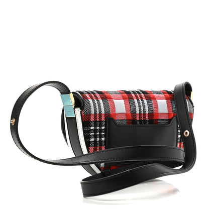Burberry Knit Tartan Mini Olympia Shoulder Bag Bright Red 3 of 9