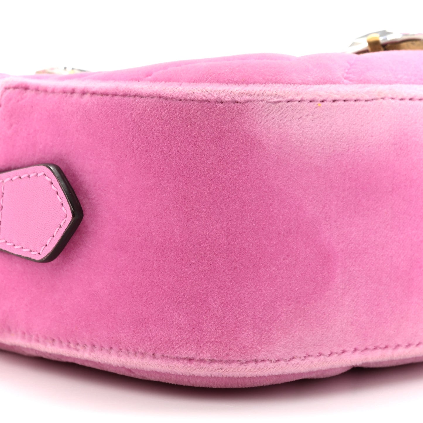 Velvet Matelasse Marquise Crystals Mini GG Marmont Chain Shoulder Bag Malva