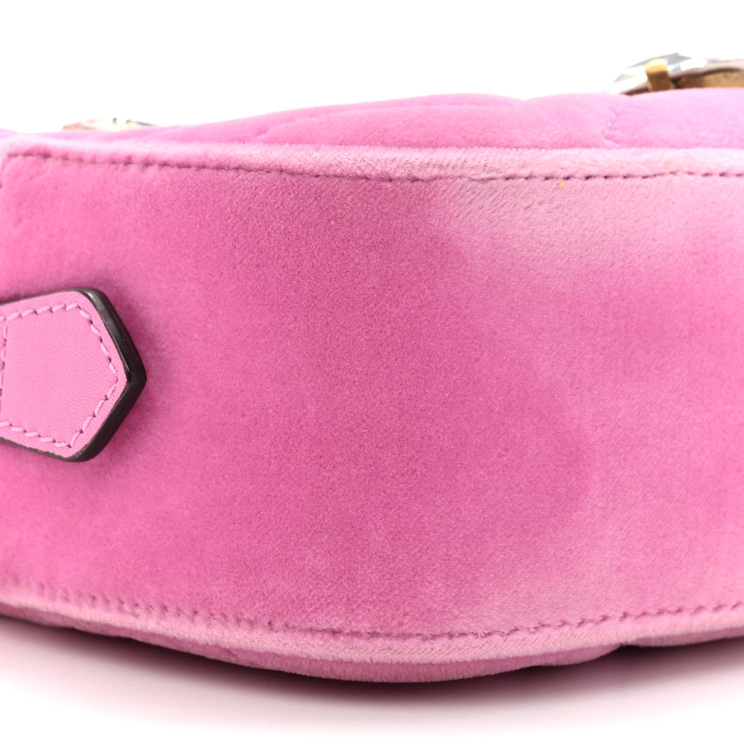 Gucci Velvet Matelasse Marquise Crystals Mini GG Marmont Chain Shoulder Bag Malva 10 of 10