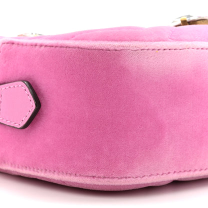 Gucci Velvet Matelasse Marquise Crystals Mini GG Marmont Chain Shoulder Bag Malva 10 of 10