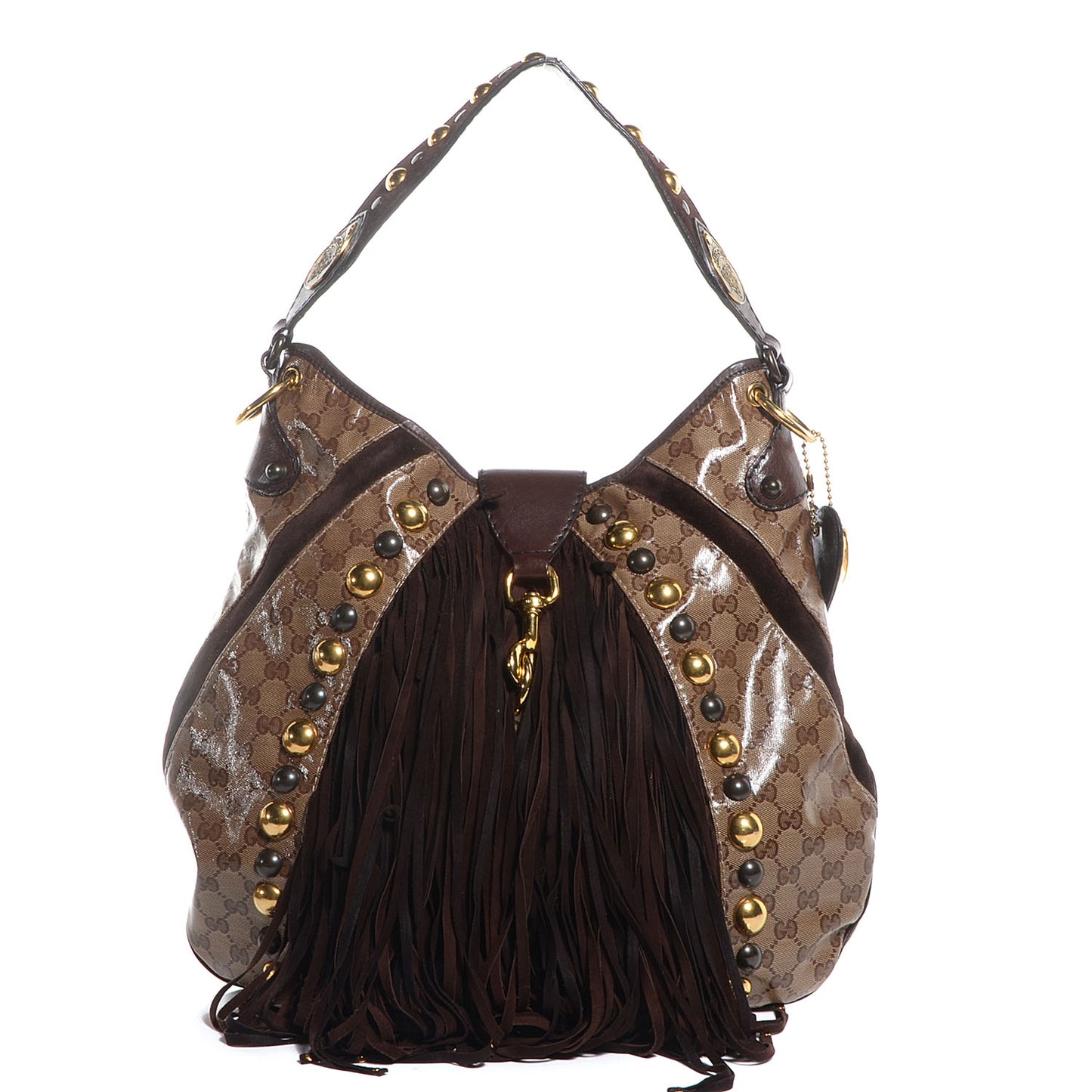 Crystal Monogram Fringe Babouska Hobo