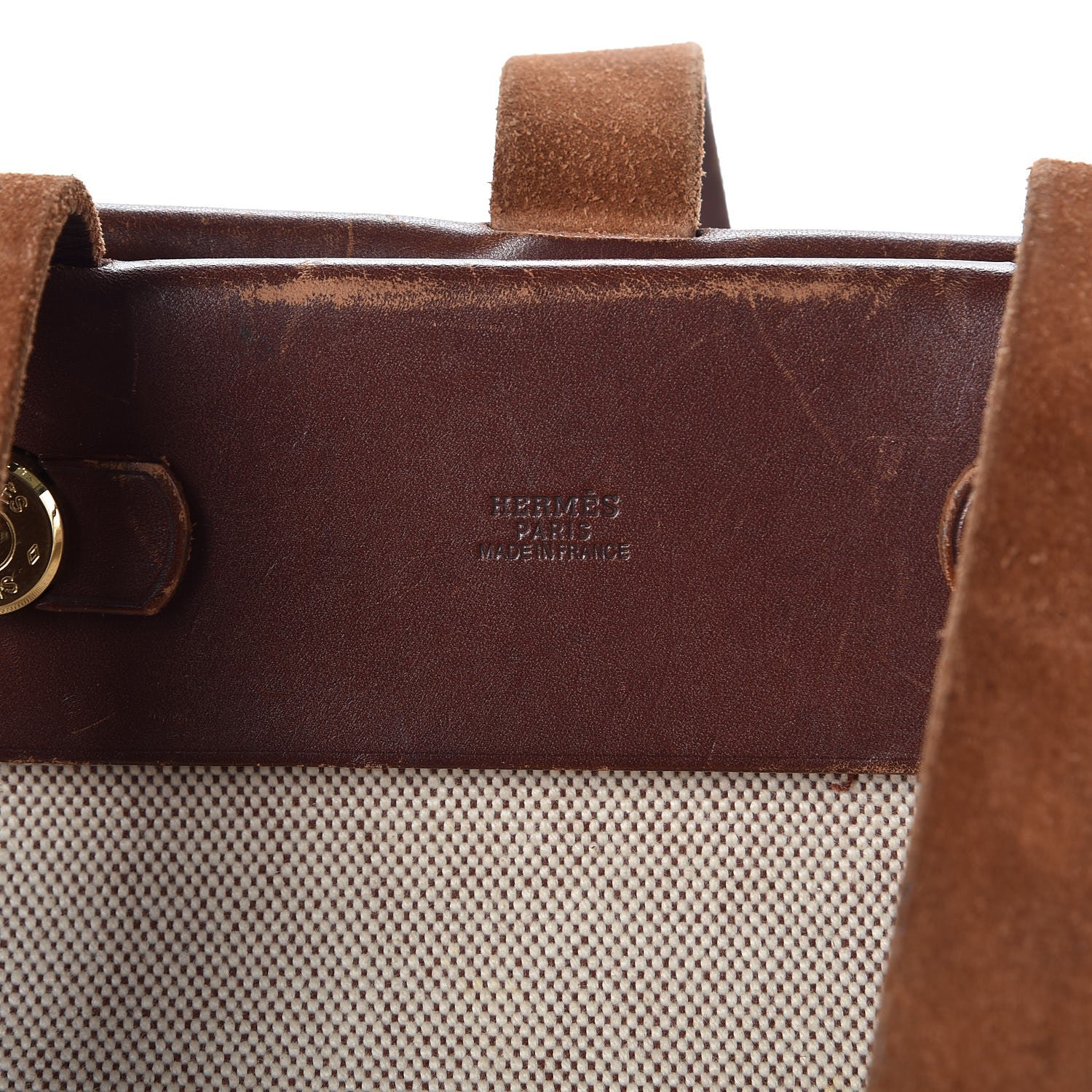 Hermes Toile Vache Calfskin Herbag Cabas Havane 7 of 15