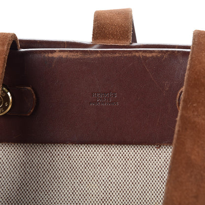 Hermes Toile Vache Calfskin Herbag Cabas Havane 7 of 15