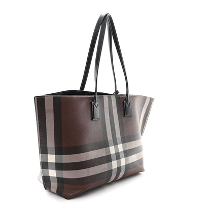 Burberry E-Canvas Check Medium Soft TB Tote Dark Birch Brown 3 of 9