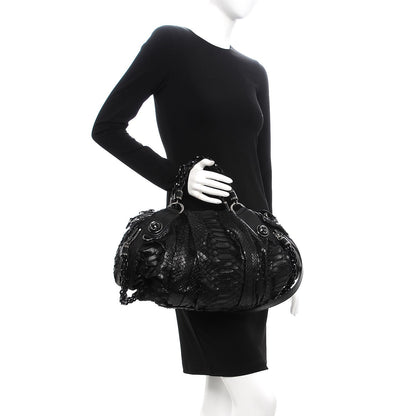 Gucci Python Medium Galaxy Satchel Black 2 of 8