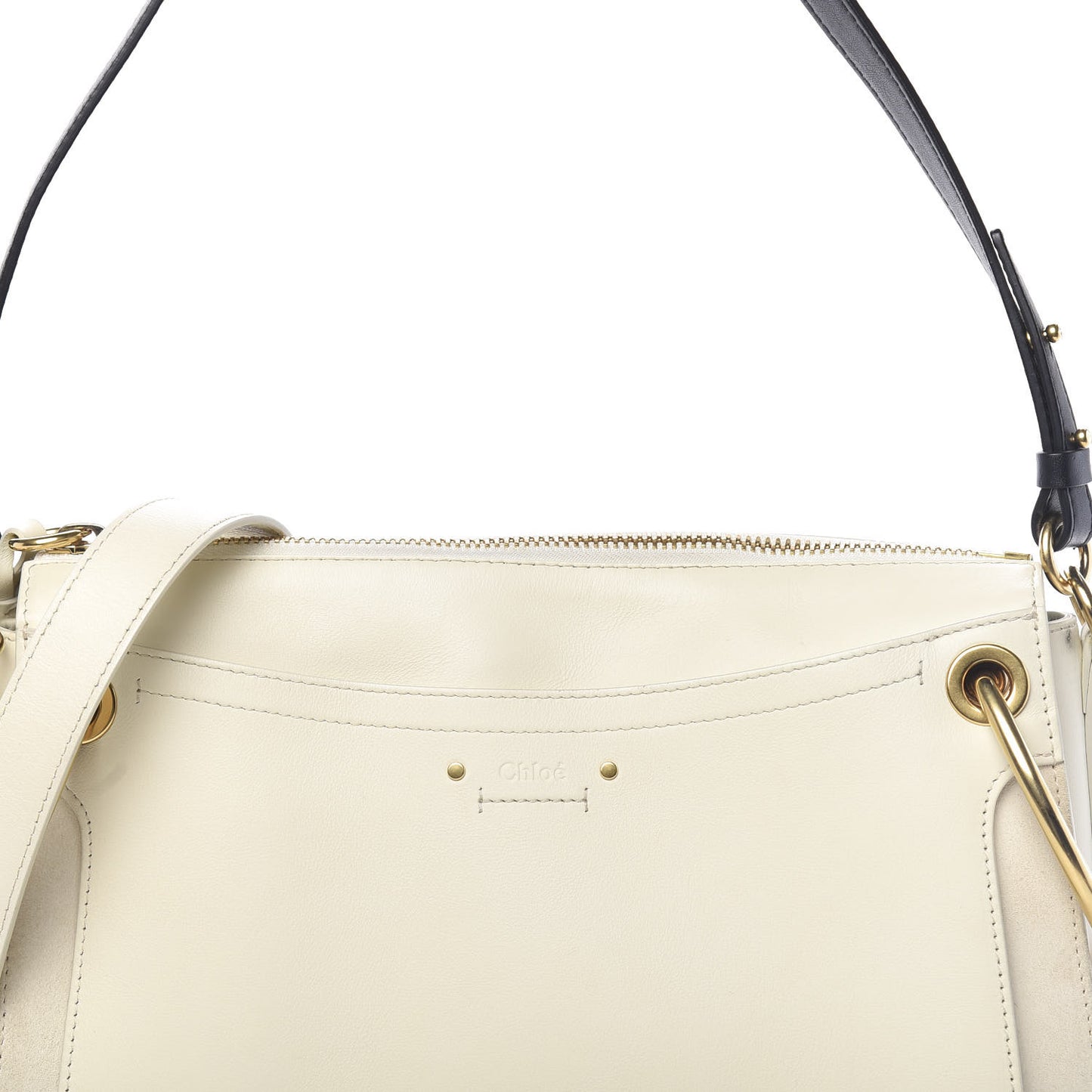 Calfskin Medium Roy Bag Natural White