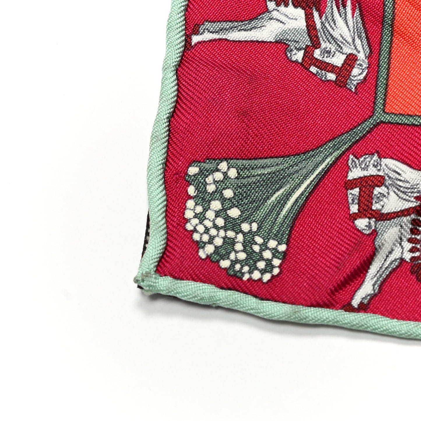 Silk Le Jardin De La Maharani Scarf 90 Rose Orange Bleu Acier