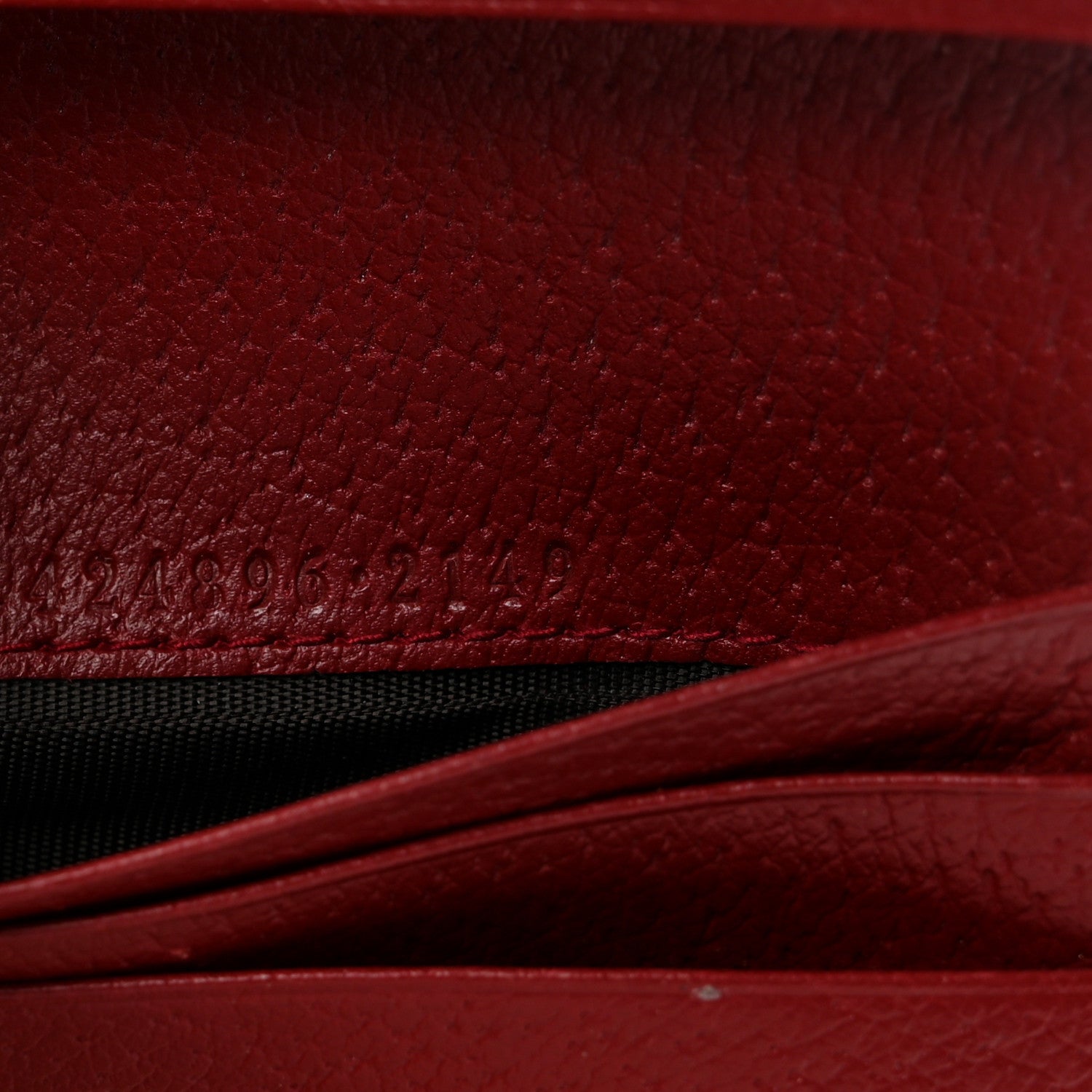 Gucci GG Supreme Monogram Tian Card Case Beige Multicolor Red 14 of 15