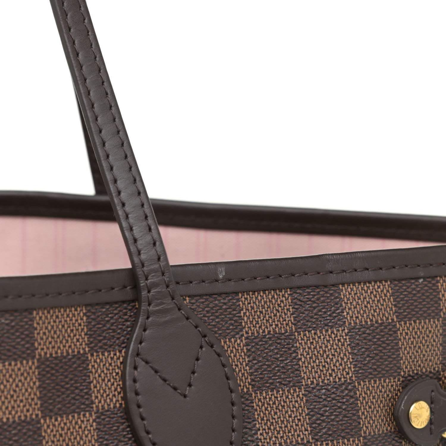 Louis Vuitton Damier Ebene Neo Neverfull MM Rose Ballerine 25 of 28