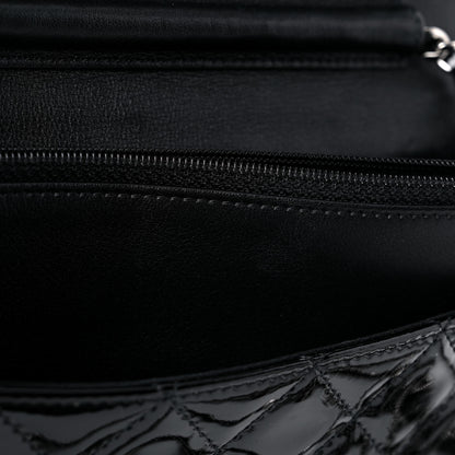 Chanel Patent Quilted Wallet On Chain WOC Black 14 of 16