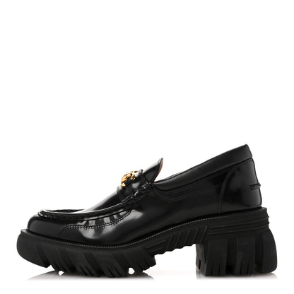 Gucci Magnum Calfskin Nappa Samoa Womens Horsebit Platform Chunky Lug Sole 40mm Loafers 41 Black 1 of 8