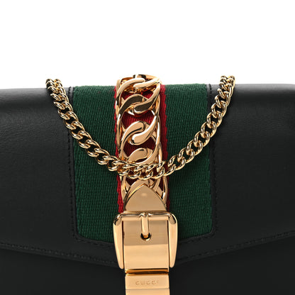 Gucci Calfskin Super Mini Sylvie Chain Shoulder Bag Black 8 of 10