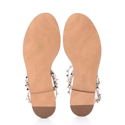 Valentino Garavani Nappa Rockstud T-Strap Slingback Flat Sandals 41 Poudre 7 of 7