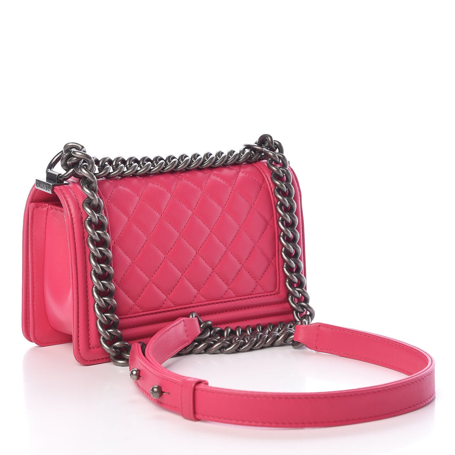 Chanel Lambskin Quilted Small Boy Flap Dark Pink 3 of 12