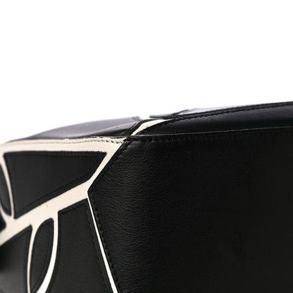 Loewe Calfskin Small Roses Puzzle Bag Black White 7 of 10