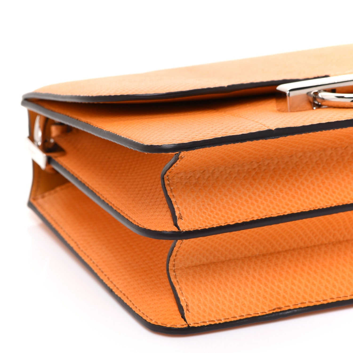 Salvatore Ferragamo Calfskin Reptile Embossed Small Joanne Crossbody Orange 7 of 9