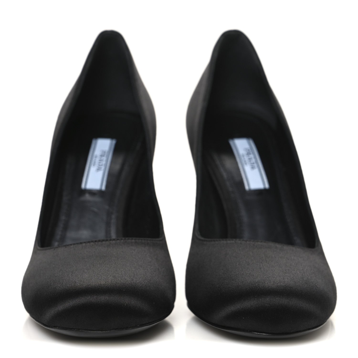 Prada Satin Block Heel Pump 36 Black 3 of 10
