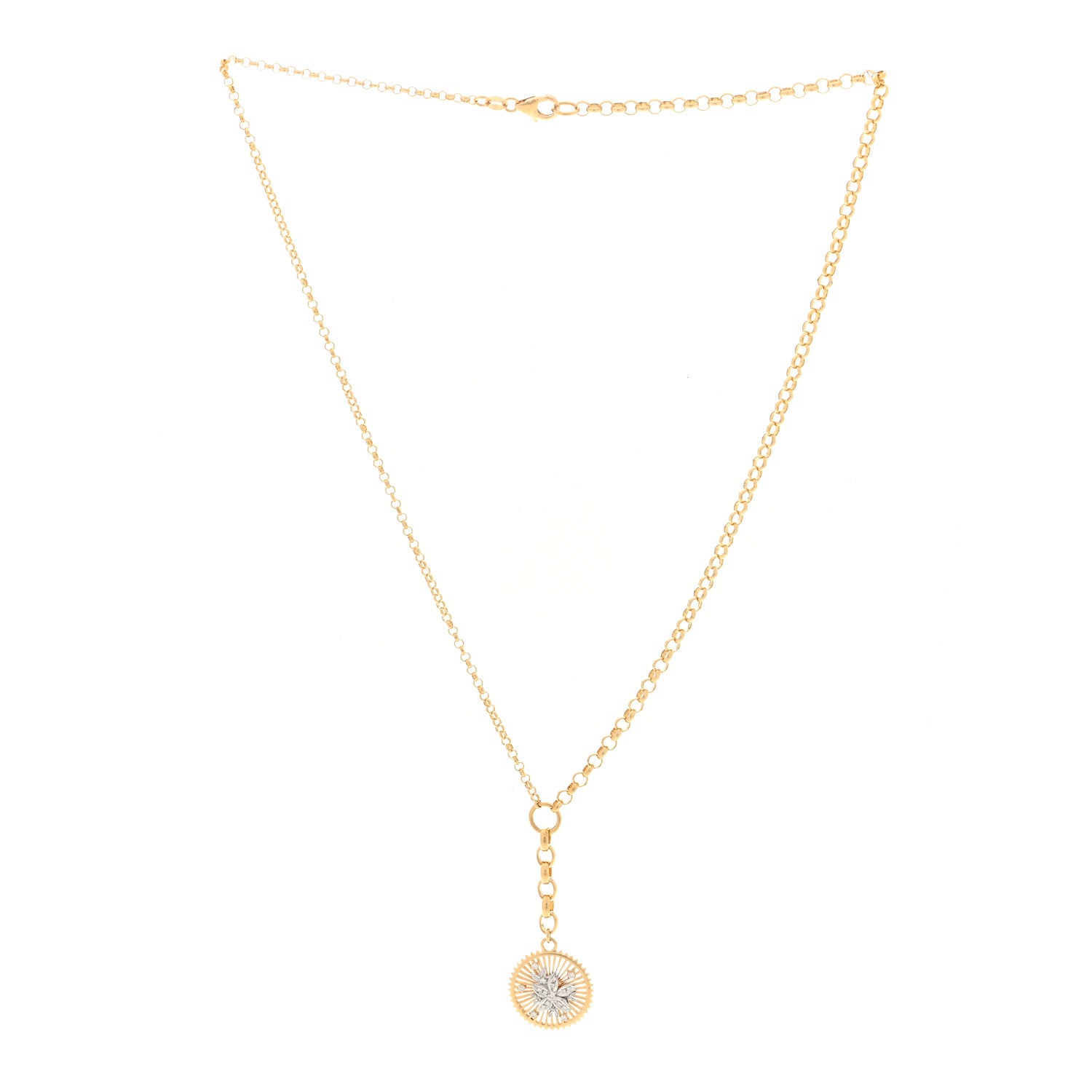 Foundrae 18K Yellow White Gold Diamond Resilience Medium Mixed Belcher Extension Chain Necklace 3 of 6