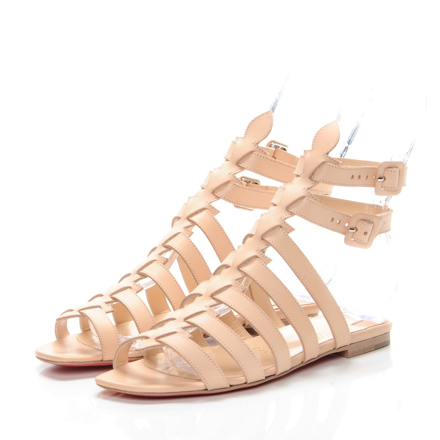 Christian Louboutin Calf Vegetale Neronna Flat Sandals 36.5 Natural 3 of 8