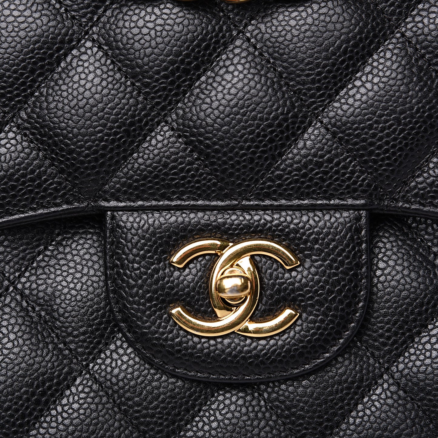 Caviar Quilted Jumbo Double Flap Black
