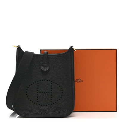 Hermes Taurillon Clemence Evelyne TPM Black 11 of 11