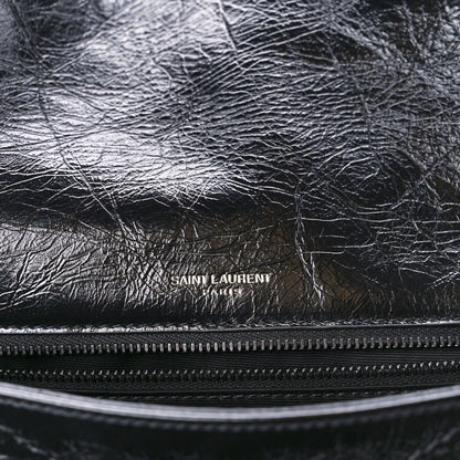 Saint Laurent Crinkled Calfskin Matelasse Monogram Medium Niki Chain Satchel Black 6 of 11