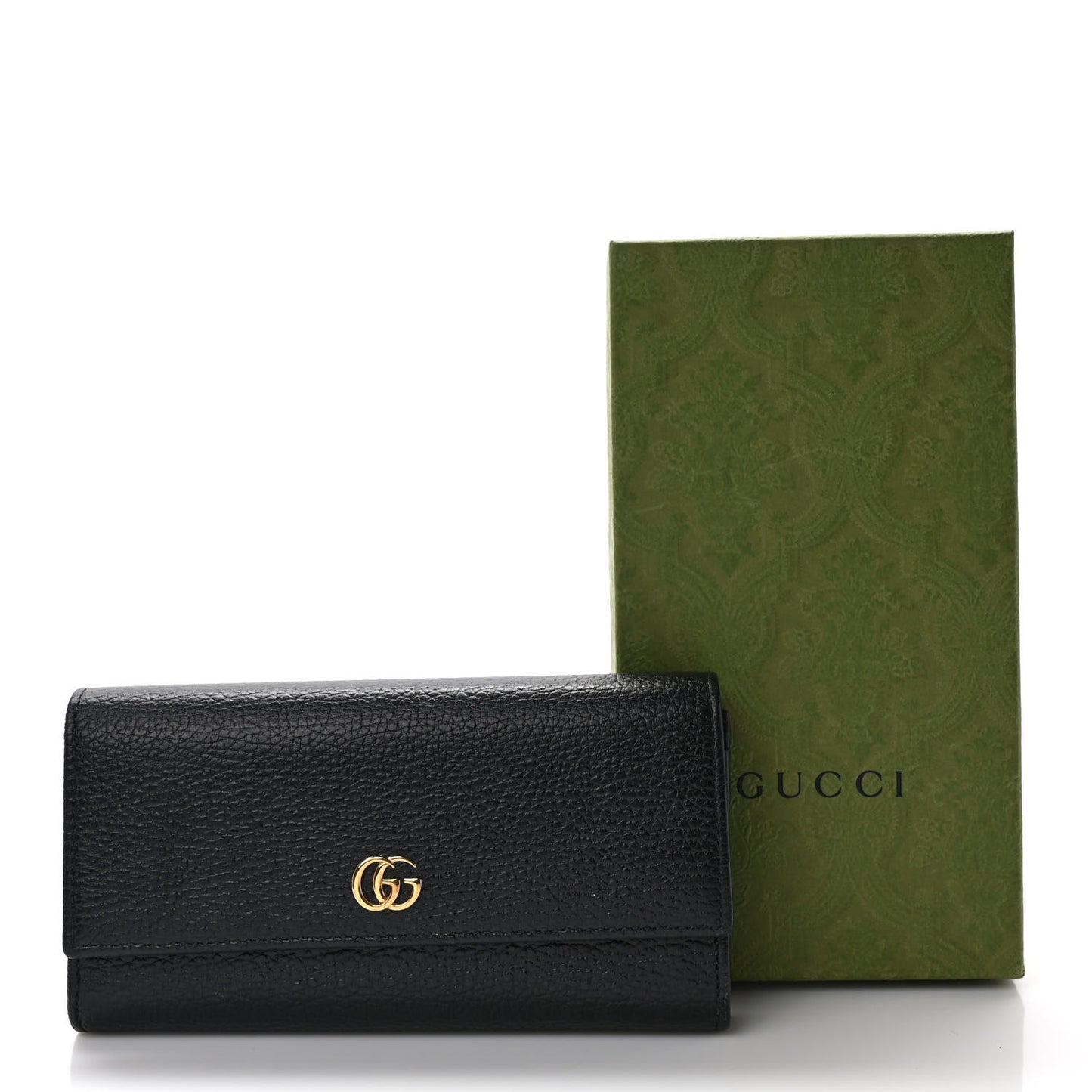 Dollar Calfskin GG Marmont Continental Wallet Black