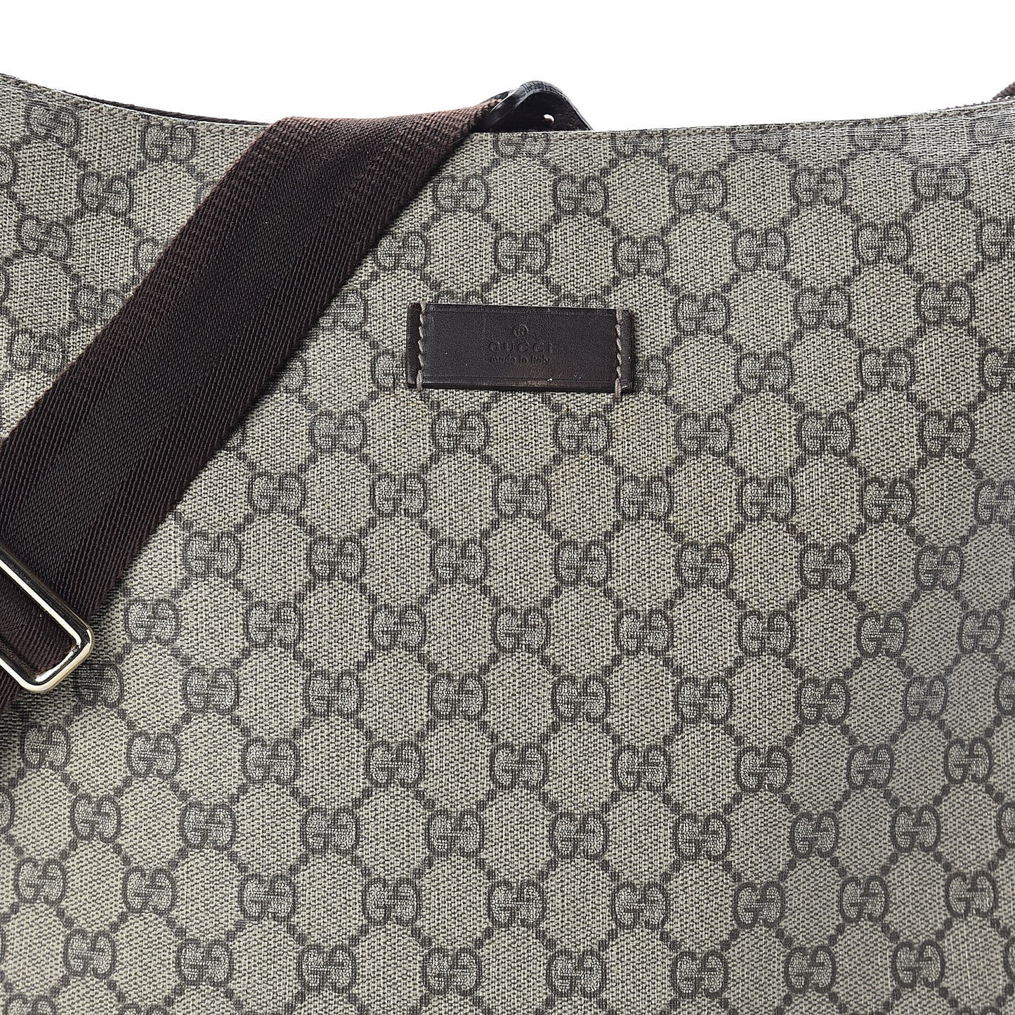 GG Plus Monogram Diaper Messenger Bag Dark Brown