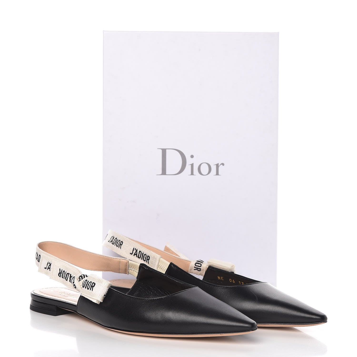 Christian Dior Lambskin Ribbon J'Adior Slingback Ballet Flats 39 Black 9 of 9