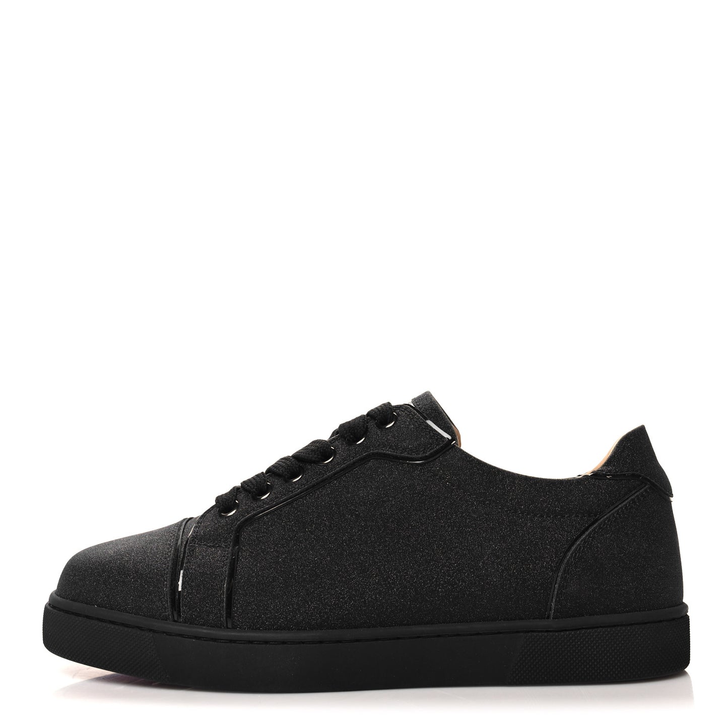 Glitter Calfskin Vieira Flat Sneakers 38 Black