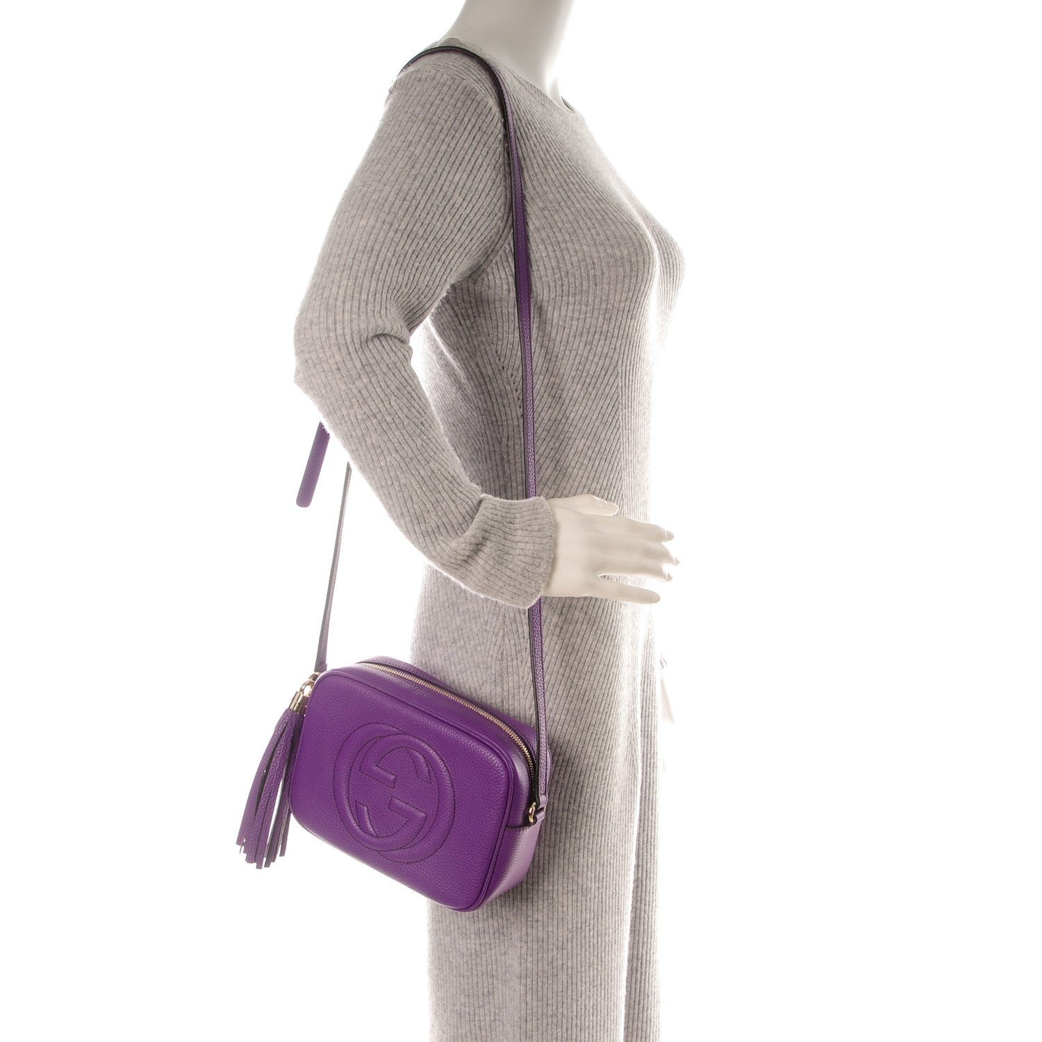Gucci Pebbled Calfskin Small Soho Disco Bag Shine Purple 2 of 7